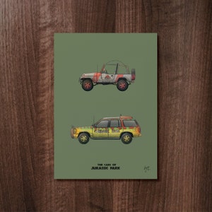 The Cars of Jurassic Park Poster