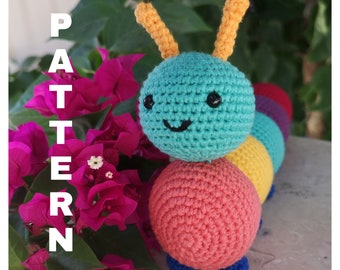 CATERPILLAR WILLY Patrón Amigurumi, Patrón de Ganchillo, Patrón de Ganchillo Oruga, Patrón de Ganchillo PDF, Patrón Amigurumi Oruga, Juguete