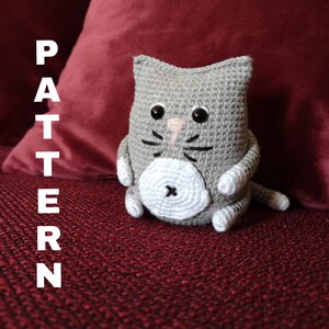 Tommy the cat pattern, PDF Pattern, Amigurumi Pattern, Crochet Pattern, Gray Cat Crochet Pattern, Easy Cat Pattern, Cute Cat Pattern
