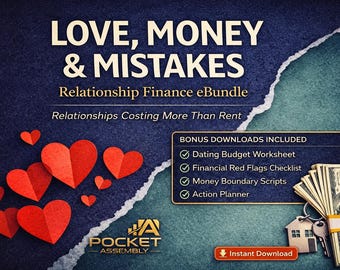 Liebe Geld Fehler eBook | Beziehung Haushalt, Haushalt, rote Fahnen, Dating-Planer | Checkliste | Geld Grenzen (Digitaler Download)