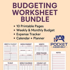 Printable Budget Planner Bundle: Monthly, Weekly, & Expense Tracker (PDF) | Instant Download| DIY