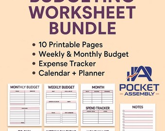 Druckbares Haushaltsplaner-Bundle: Monatliche, wöchentliche & Ausgaben-Tracker (PDF) | Sofortdownload| Zum Selbermachen