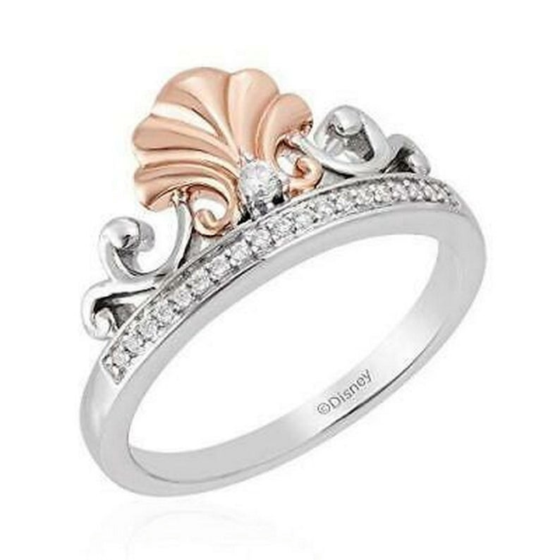 Enchanted Disney Ring Ariel Shell Tiara Ring Gift Engagement Etsy