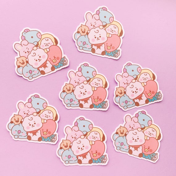 Kawaii Bt21 Sticker Bts Kpop Sticker Etsy