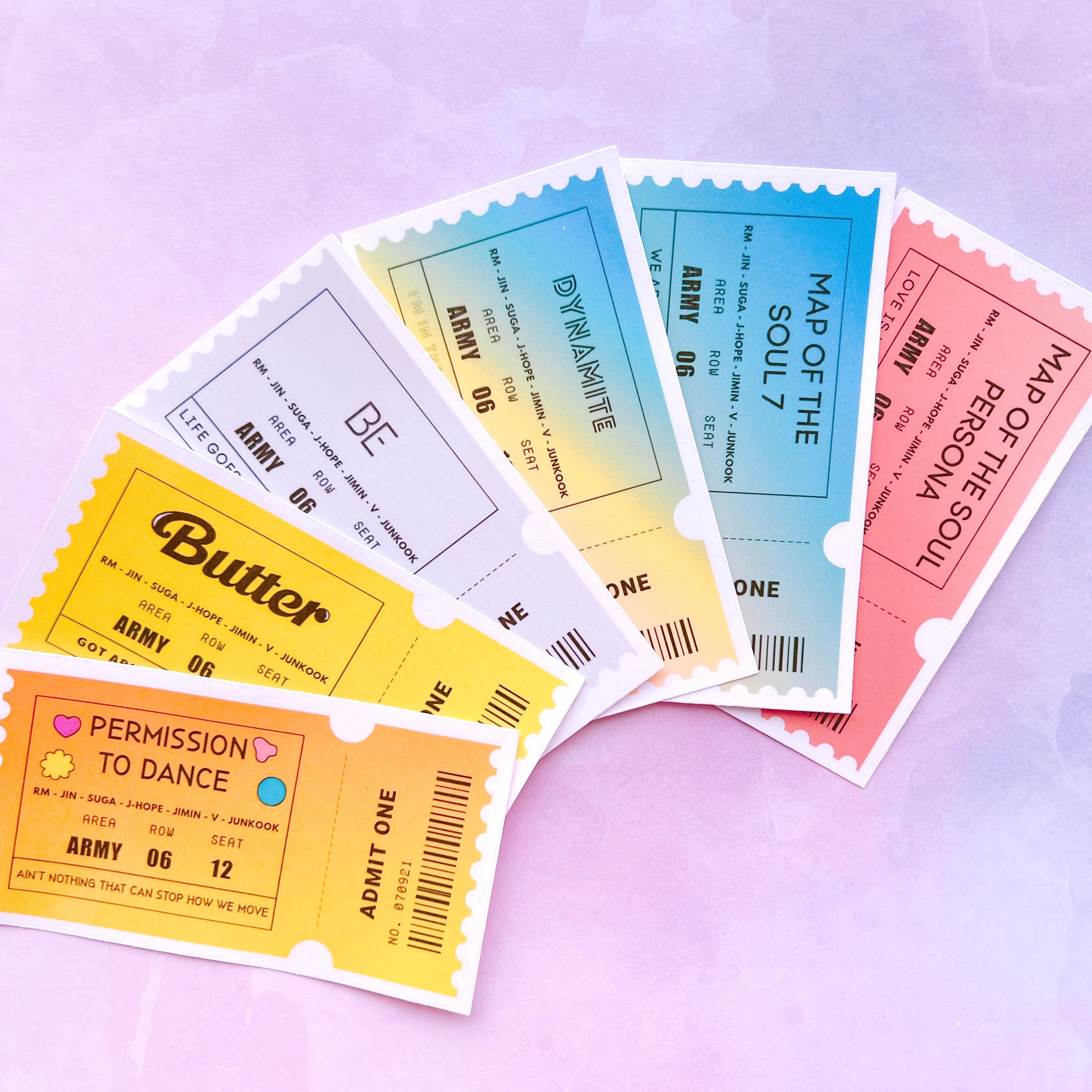 BTS Concert Ticket Inspired Stickers Etsy