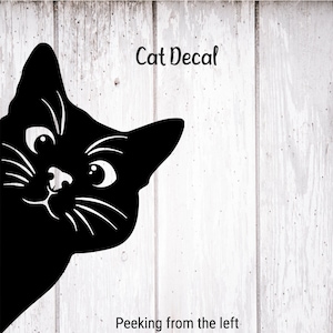 Cat decal, Peeking cat decal, window decal, car decal, tumbler decal, vinyl decals, glass decal, laptop decal