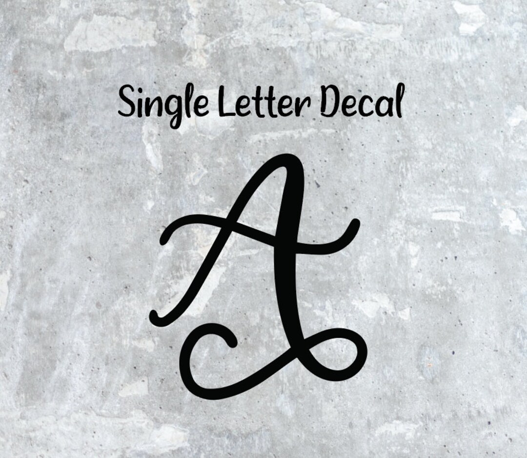Single Letter Decal, Letter Vinyl Decal, Laptop Decal, Monogram Decal, Car Decal, Tumbler Decal