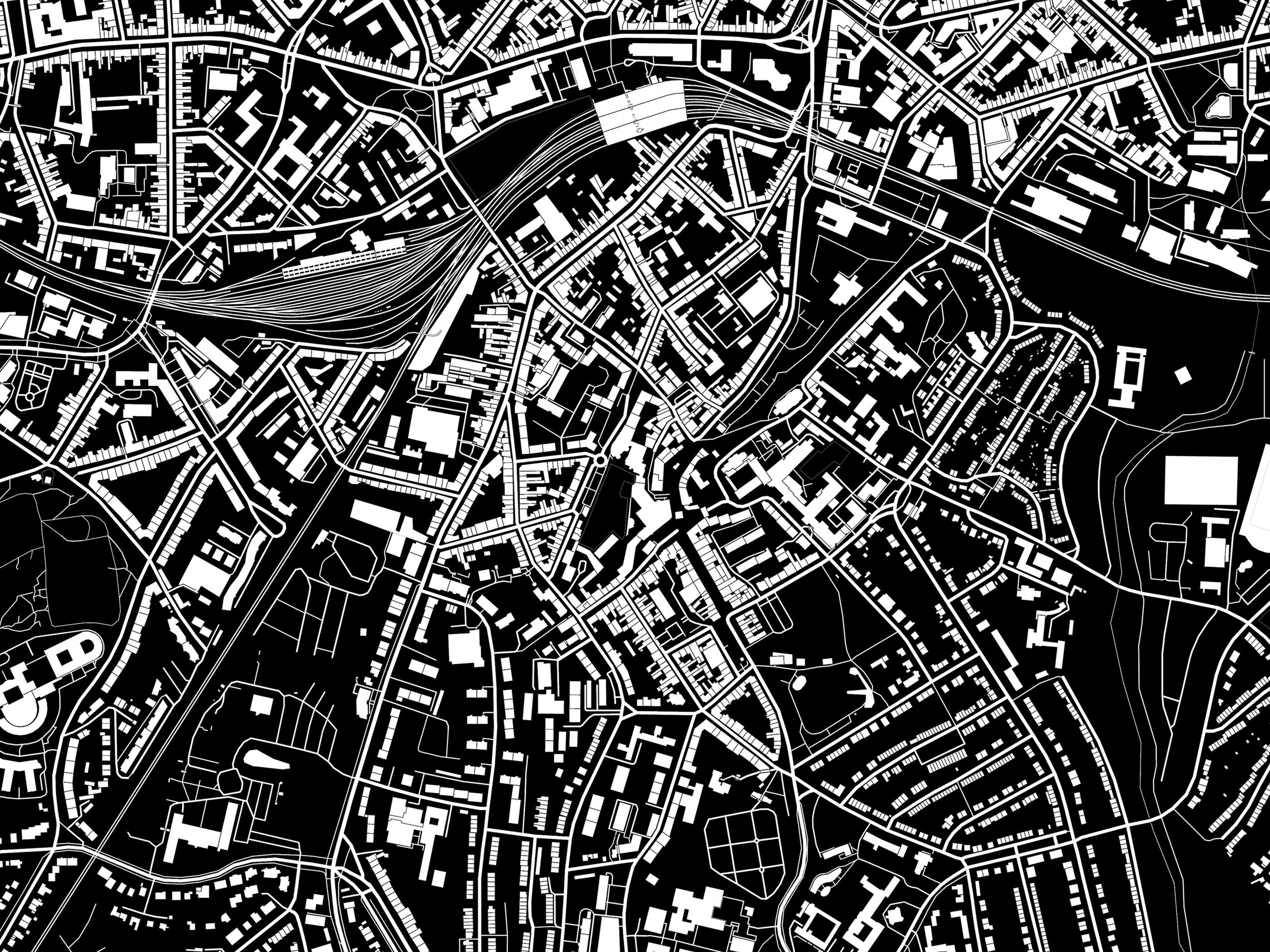 Aachen Kunstdruck mit allen Straßen und Gebäuden | Etsy