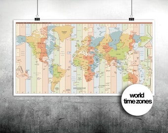 Us Map With Time Zones - Etsy Israel