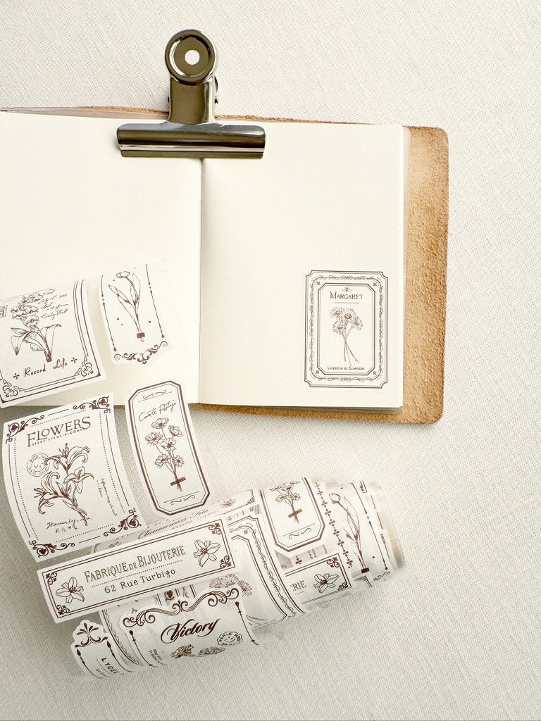 Vintage Floral Washi Sticker Roll - Vintage Floral Stickers - Planner ...
