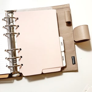 Two Top/Bottom Tab Dividers Ring Planner -  TRUE A6 Planner Inserts - Neutral Tones - Minimal Planner