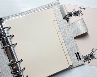 True A6 Tab Dividers Ring Planner (set of 5) - Ring Planner Inserts - Neutral Tones - Minimal Planner