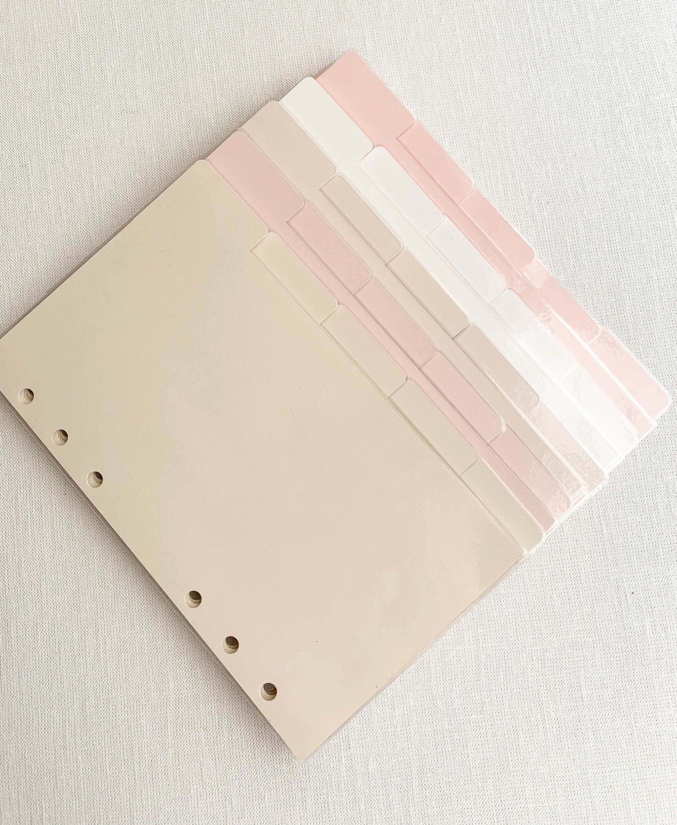 Tab Dividers Ring Planner (set of 5) - Personal Planner Inserts - Neutral Tones - Minimal Planner