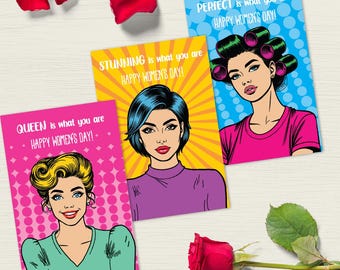 Women's Day Printable Card: Elegant Floral Greeting (PDF & JPG Digital Download)