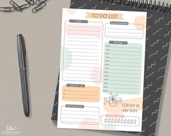 Pastel Circles To Do List: Printable Daily Planner (PDF, PNG, JPG)