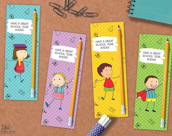 Back to School Cards: Set of 4 Printable Greetings (PDF, PNG, JPG