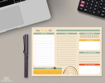 Minimalist Digital To Do List – Printable Daily Planner – Instant Download – PDF PNG JPG Task Organizer