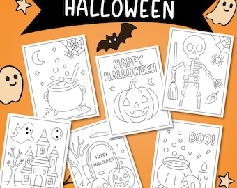 Halloween Coloring Pages for Kids – 20 Printable Designs – Pumpkins, Ghosts, Bats, Haunted Houses – 8x11 in – Instant Download PDF