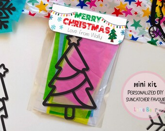 Personalized Christmas Craft Kit, Christmas Suncatcher Kit DIY, Mini Favour Kids, Class Gift for Children, Stocking Stuffer, Holiday Gift