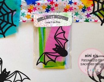 Personalized Halloween Favors, Bat Window Halloween Decoration, Craft Gift Girl, Halloween Treat, Spooky Gift for Friend, Suncatcher Kit Boy