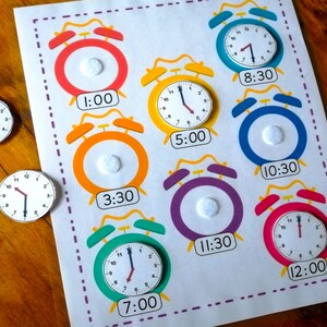 Learn To Tell Time Bundle, Printable Clock, Kids Learning Game, Homeschool Activity, Educational Clock, Teaching Time, Analogue Learning image 3
