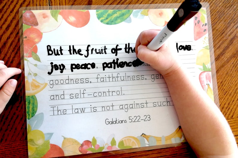 Fruit Of The Spirit Memory Verse PDF, Preschool Printable, Bible Verse, Galatians, Religious Educational Activity, Homeschool Sunday School image 2