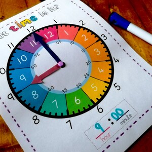 Learn To Tell Time Bundle, Printable Clock, Kids Learning Game, Homeschool Activity, Educational Clock, Teaching Time, Analogue Learning image 2