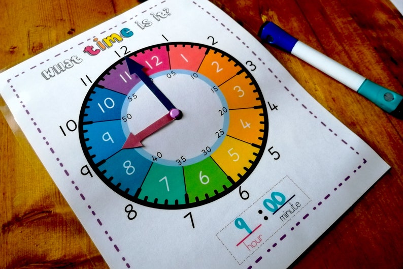 Learn To Tell Time Bundle, Printable Clock, Kids Learning Game, Homeschool Activity, Educational Clock, Teaching Time, Analogue Learning image 2
