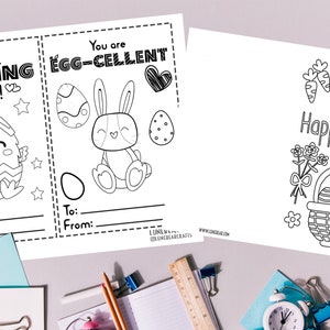 Children's Easter Activity Bundle PDF Easter Postcards Download Cootie Catcher Lune Bear image 3