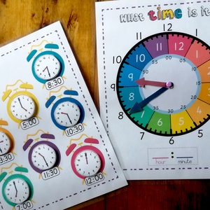 Learn To Tell Time Bundle, Printable Clock, Kids Learning Game, Homeschool Activity, Educational Clock, Teaching Time, Analogue Learning image 6