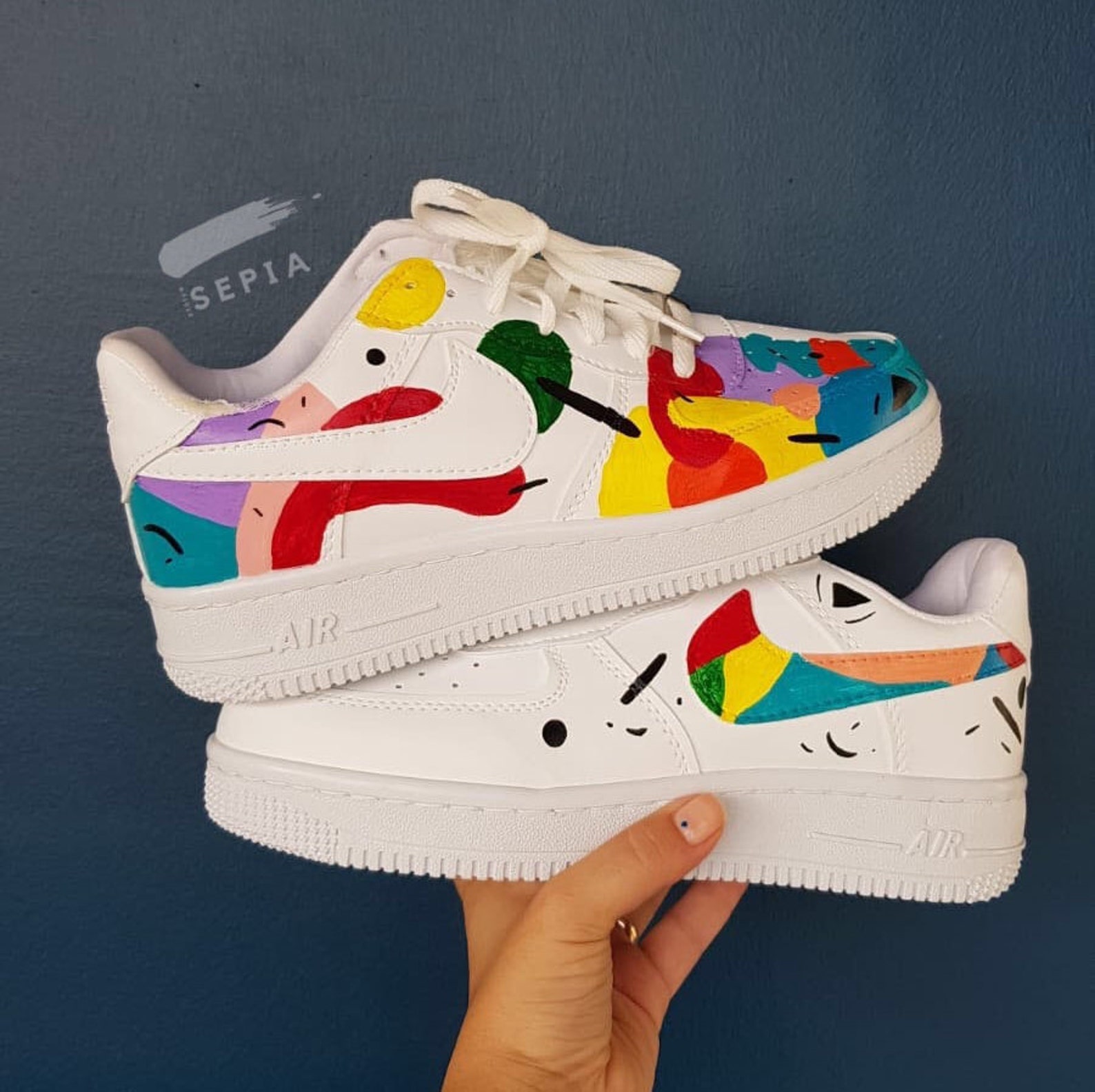 custom rainbow air force 1
