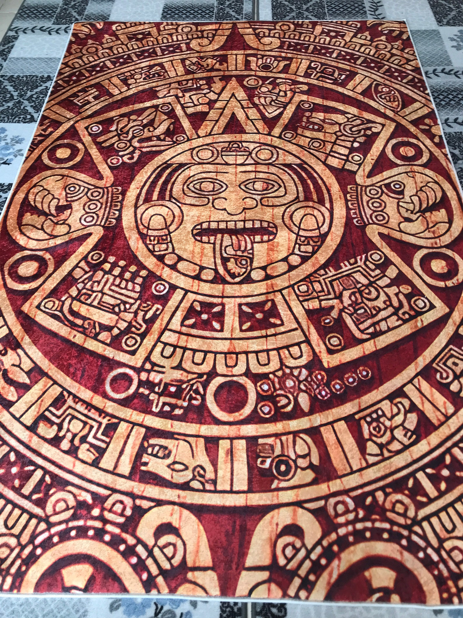 Aztec Mayan Rug Calendar Rug Modern Rug Custom Rug Popular Etsy
