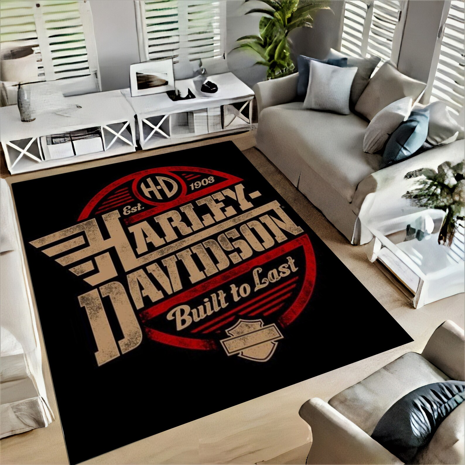 Harley Davidson Rug Custom Rug Modern Rug Salon RUG Etsy