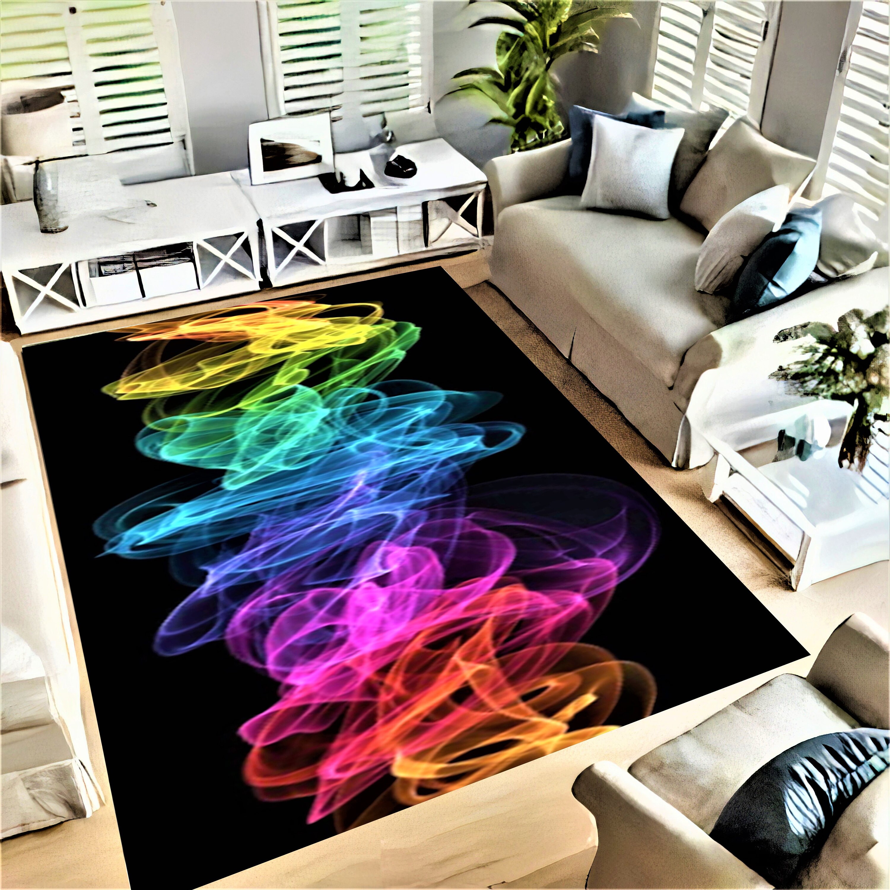 MAGIC RUG Rainbow Rugs Colorful Rug Modern Rug Custom Rug Etsy
