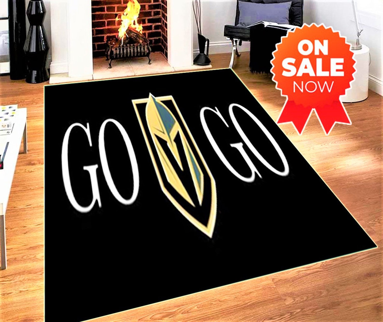 Ice Hockey Vegas Golden Rug Knights Rug Modern Rug Etsy