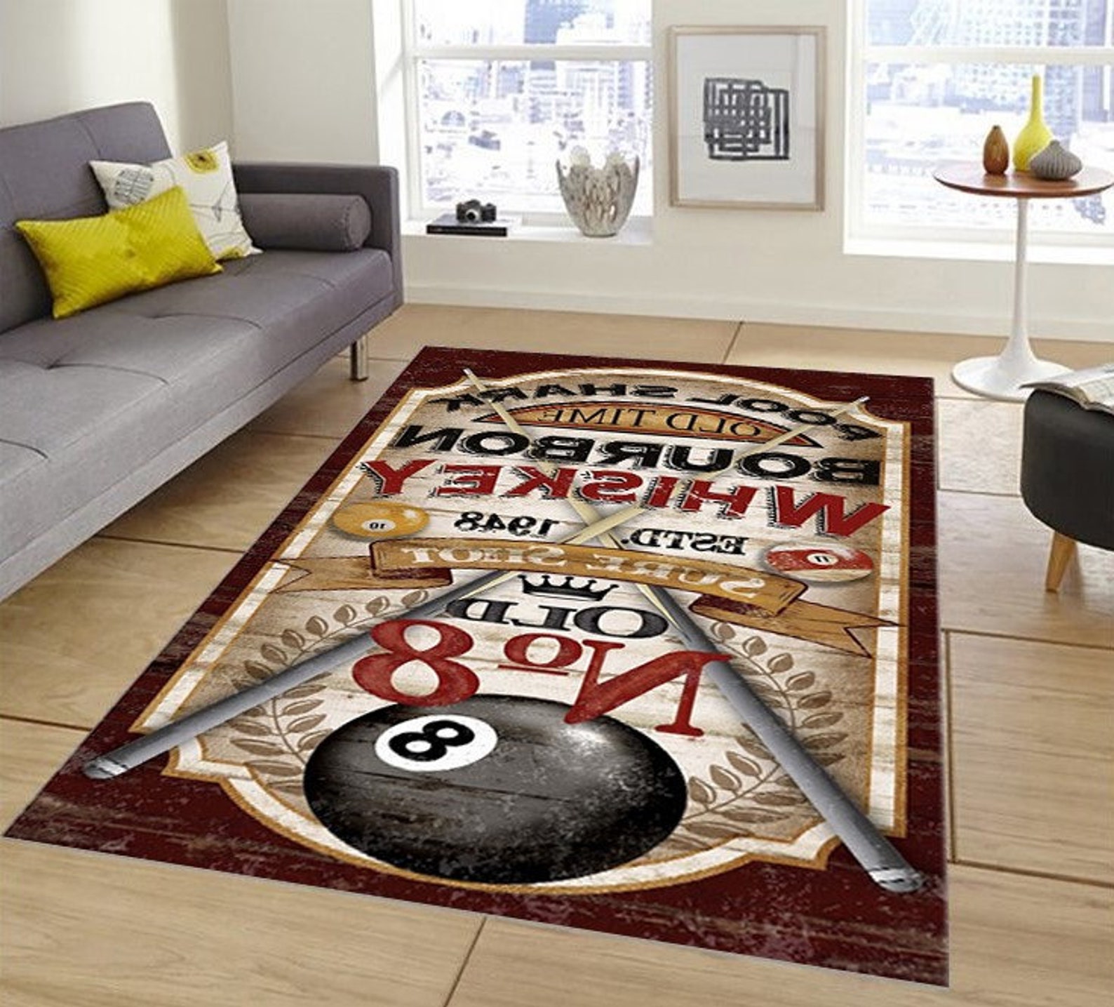 Modern Rugs for Living Room Bourbon Whiskey Design Rug Sure Etsy