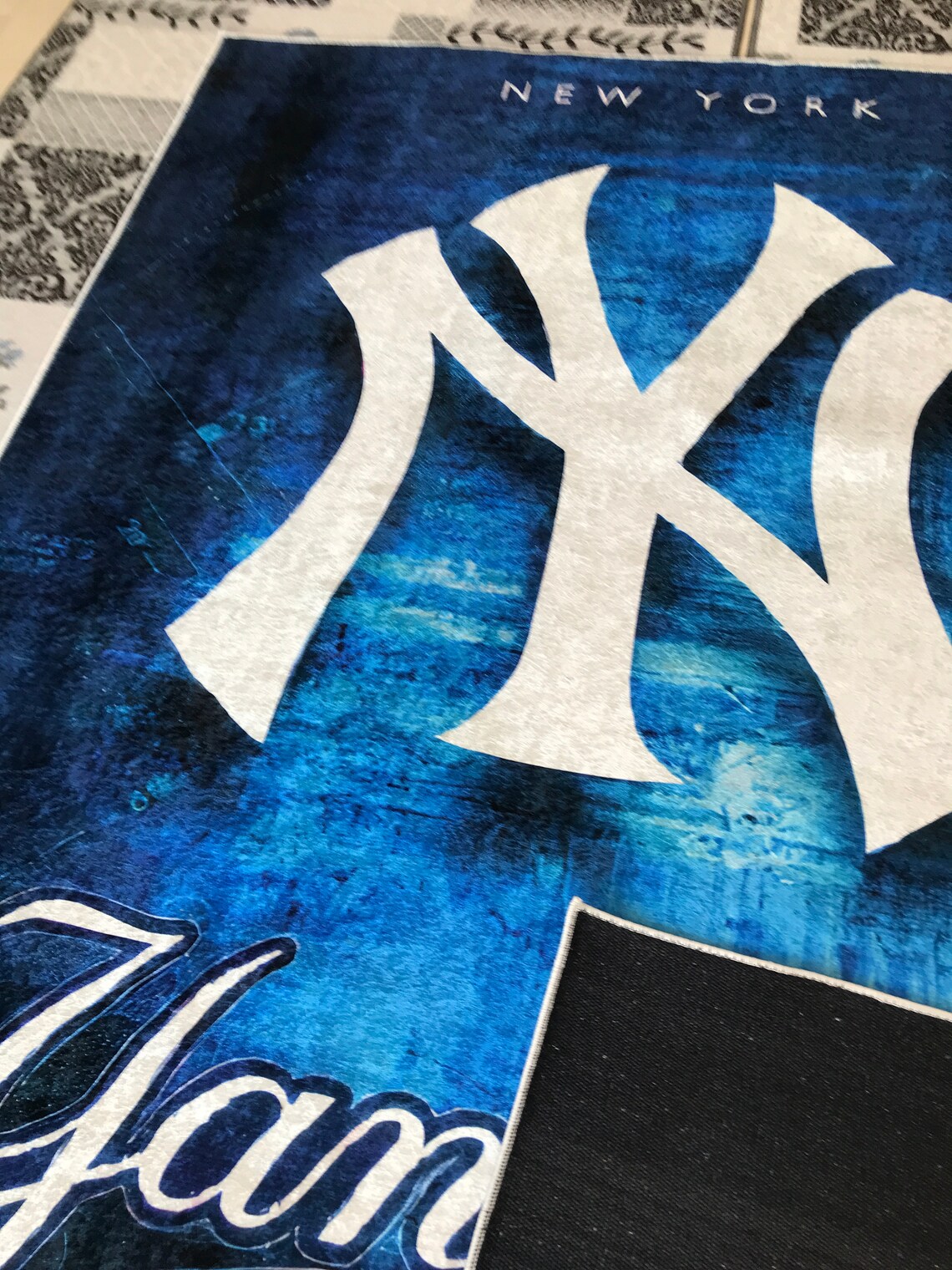 New York Yankees Modern RugQuality Rugs Navy Rug Area Etsy