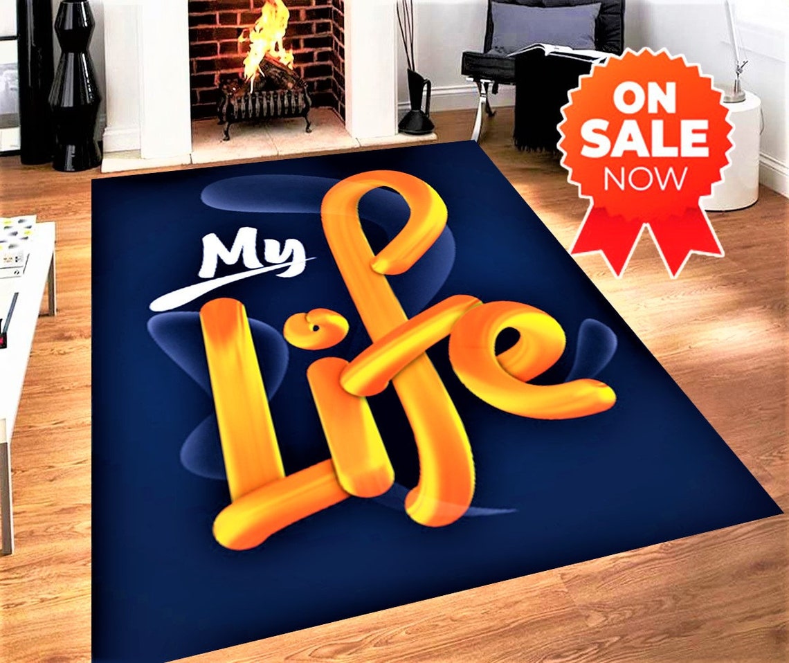 Custom Rug Area Rug Salon Rug Floor Rug My Life Rug Gift Etsy
