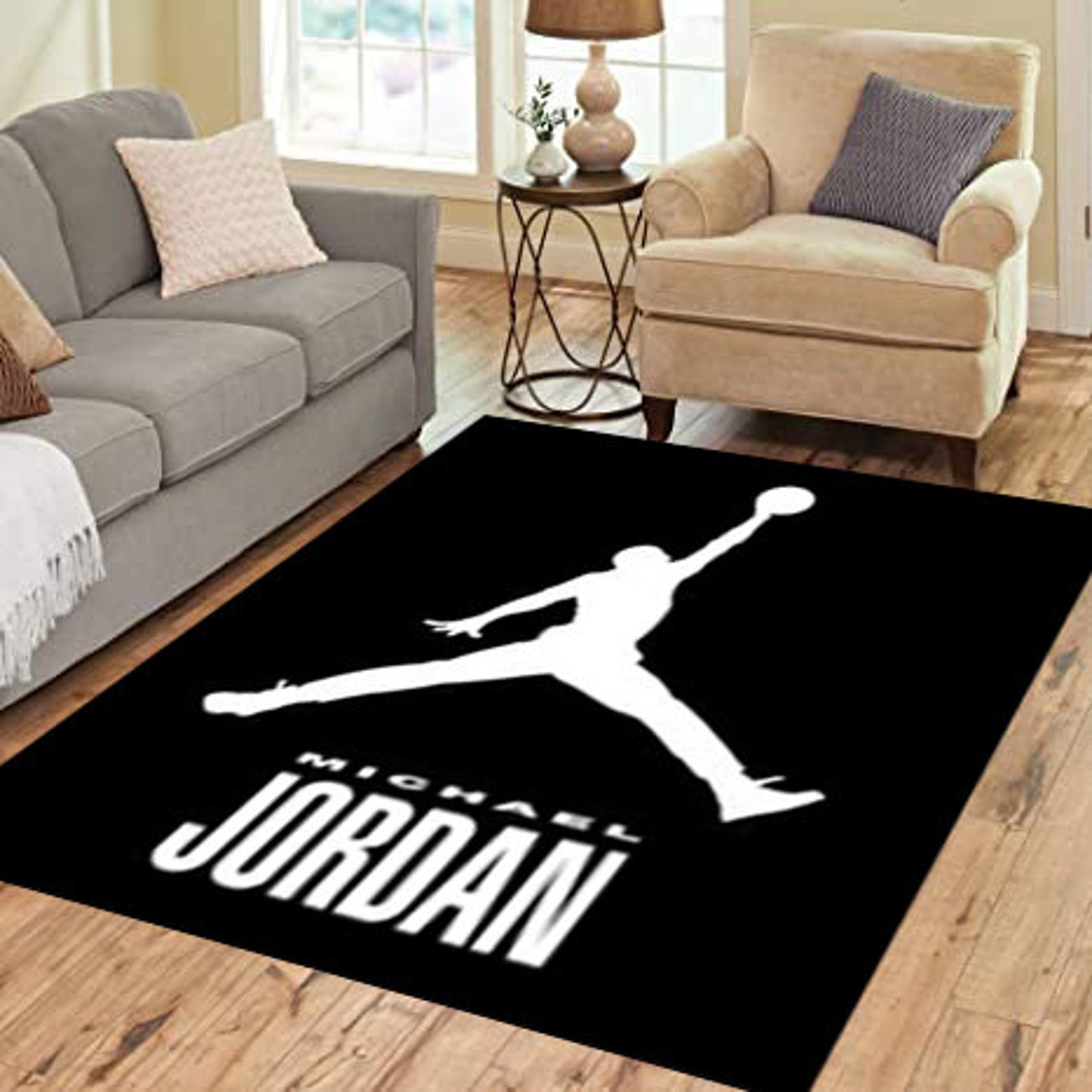 Air Jordan Michael Jordan Modern Rug Custom Rug Floor Rug Etsy