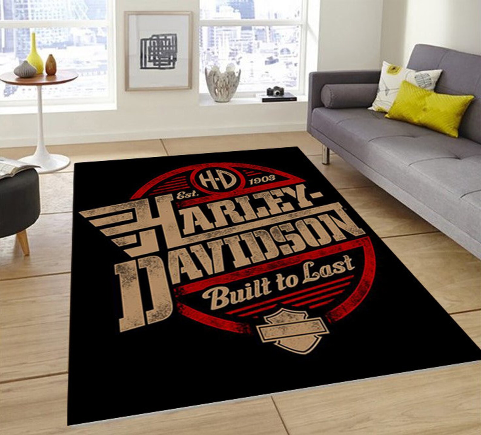 Harley Davidson Rug Custom Rug Modern Rug Salon RUG Etsy