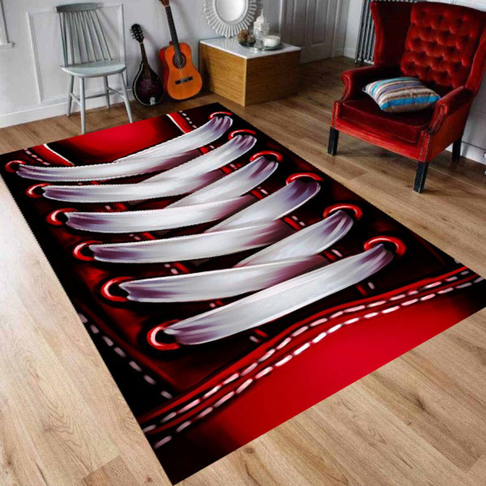 Air Jordan Red Shoes Rug Jordan Rugs Air Rug Custom Rug Etsy