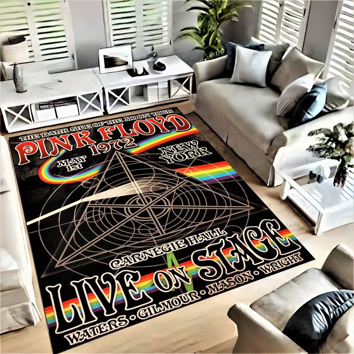 Pink Floyd Rug Modern Rug Custom Rug Live on Stage Rug Etsy