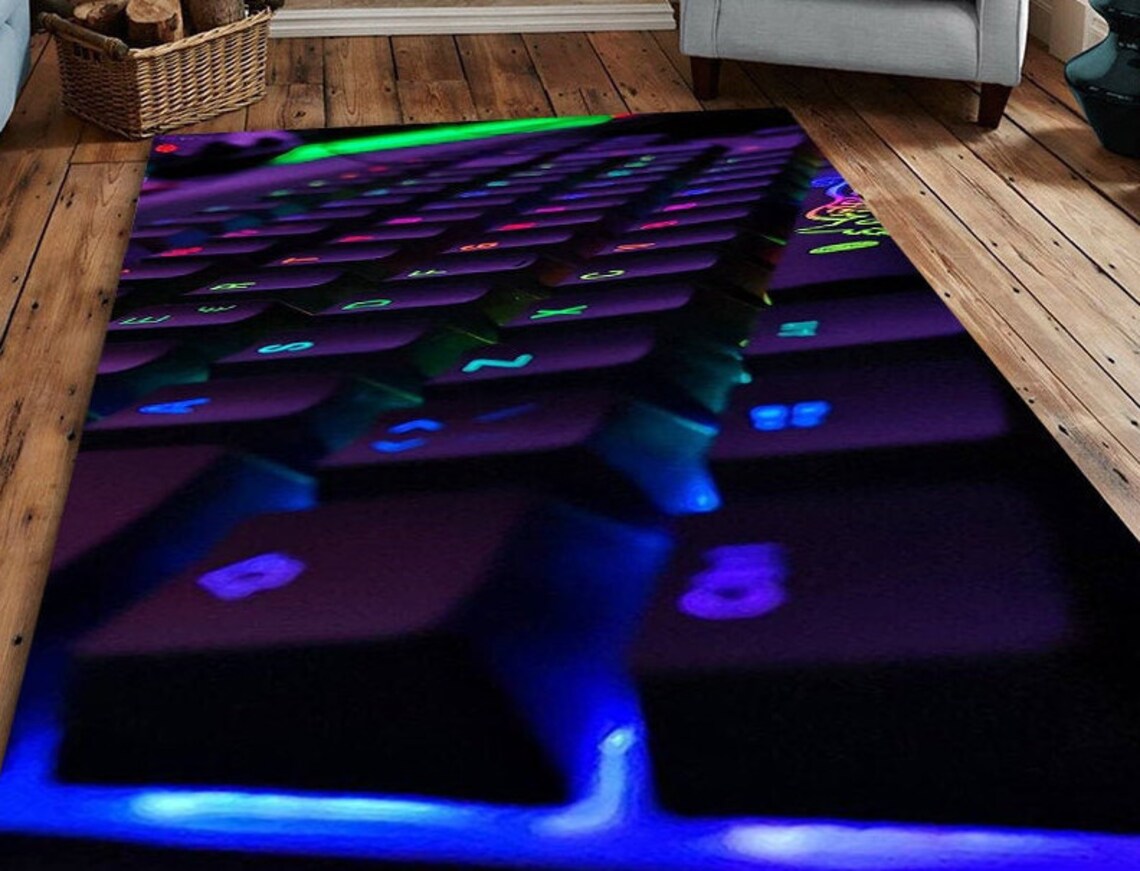 Keyboard Rug Purple Rug Popular Rug Modern Rug On Sale Etsy