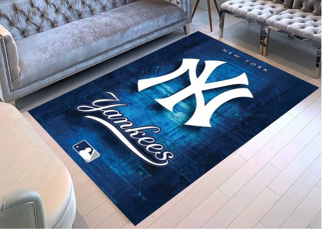 New York Yankees Modern RugQuality Rugs Navy Rug Area Etsy