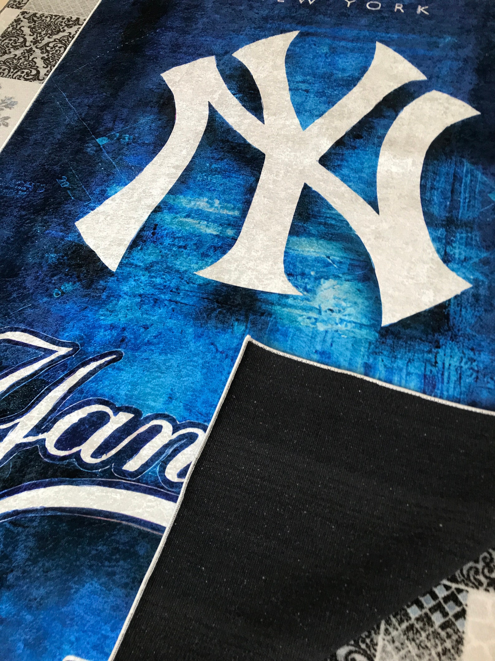 New York Yankees Modern RugQuality Rugs Navy Rug Area Etsy