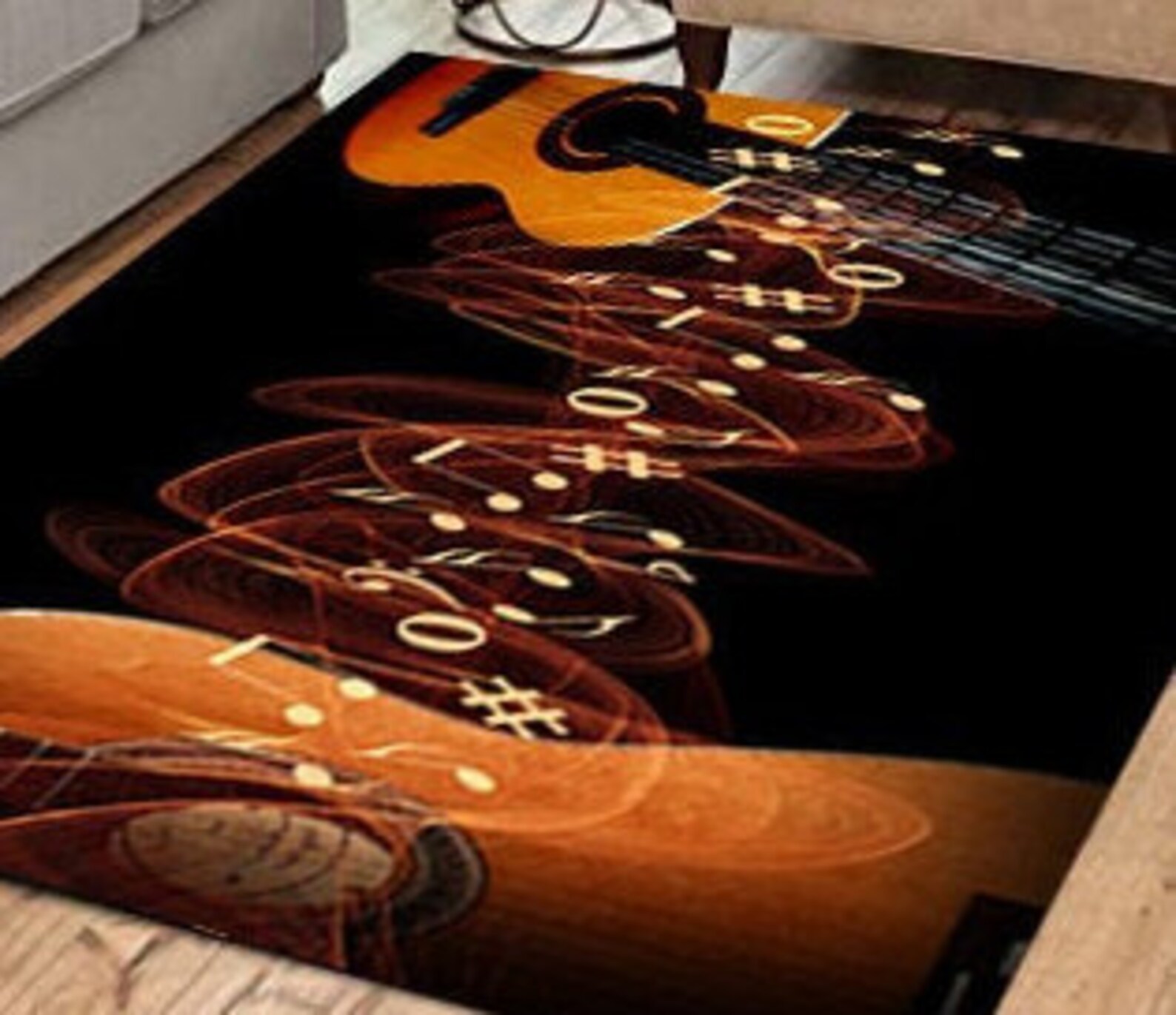Custom Rug Modern Rug Music Rug Guitar Rug Living Room Etsy