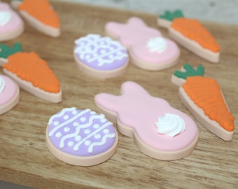 Set of Three Fake Easter Mini Cookies, Easter Mini Cookies, Easter décor, Easter tiered tray décor, Fake Cookies