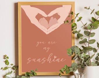 You Are My Sunshine, Nursery Poster, Mommy Wall Art, Gift For Mom, Mothers Day Poster, Baby Shower Gift, Mothers Day Gifts, Mom To Be Gift