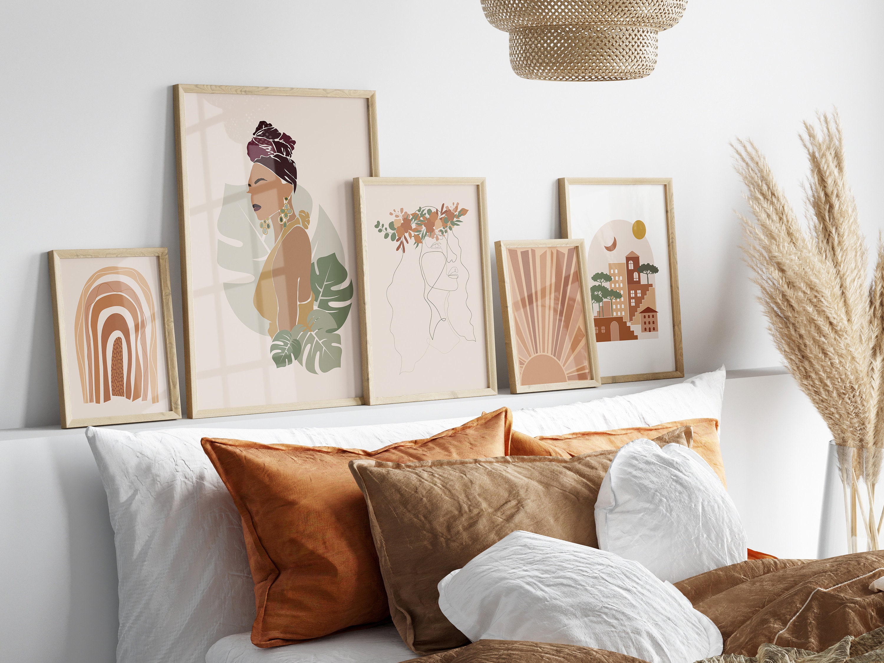 Gallery Wall Art, Boho Wall Decor, Boho Art Print, Boho Bedroom Decor ...