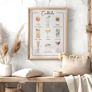 Stampa artistica di cocktail retrò: Aperol Spritz, decorazione Y2K (download digitale)